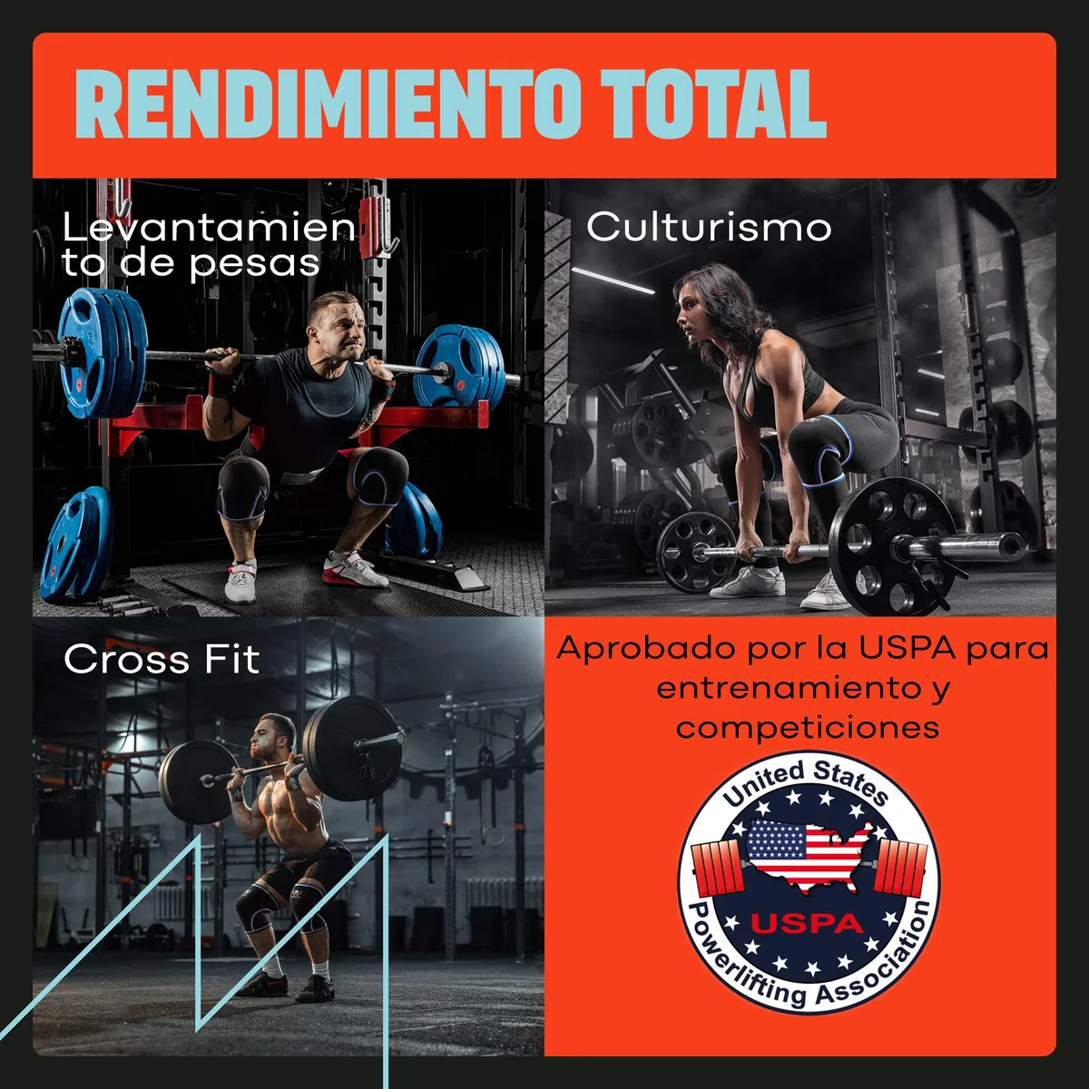 Mava Sports Rodilleras deportivas de neopreno, 7 mm, para entrenamiento, halterofilia, sentadillas, musculación, fitness, soporte de rodilla, Unisex, Negro S