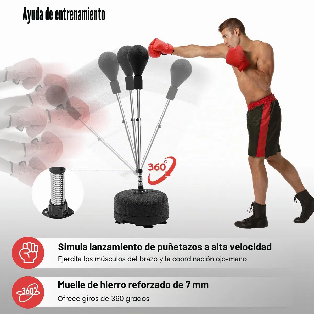 120 cm-160 cm Negro Boxball Standboxsack Punchingball para adultos con base de entrenamiento de boxeo, saco de boxeo de pie, pera ajustable