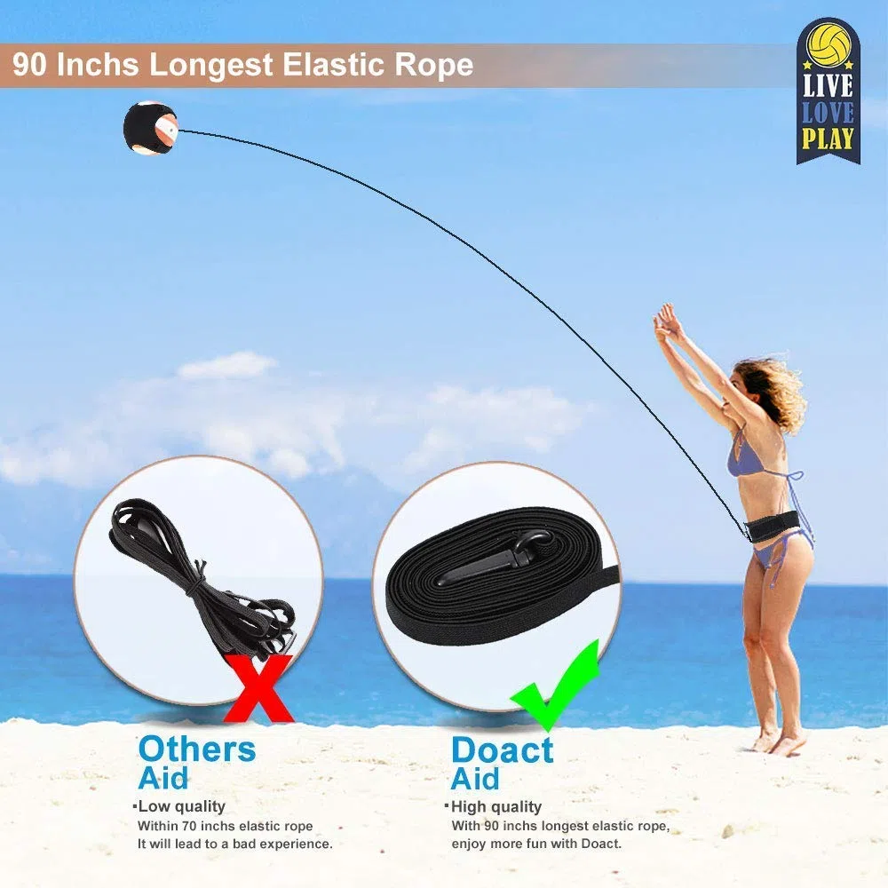 Yosoo Health Gear Equipo de Entrenamiento de Voleibol de Ayuda, Red de Voleibol, Práctica de Picos de Voleibol, Cinturón de Entrenamiento de Fútbol para Servicio de Voleibol, Práctica en Solitario