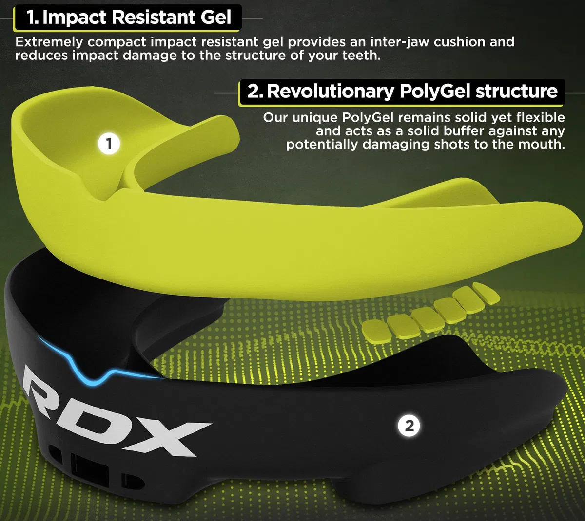RDX Bucales Protectores, Bucales Unisex Boxeo MMA Deportes de Contacto Entrenamiento Muay Thai, Karate Kickboxing Hockey, con un Estuche de Almacenamiento Completo, Adultos Mayores de 12 Años