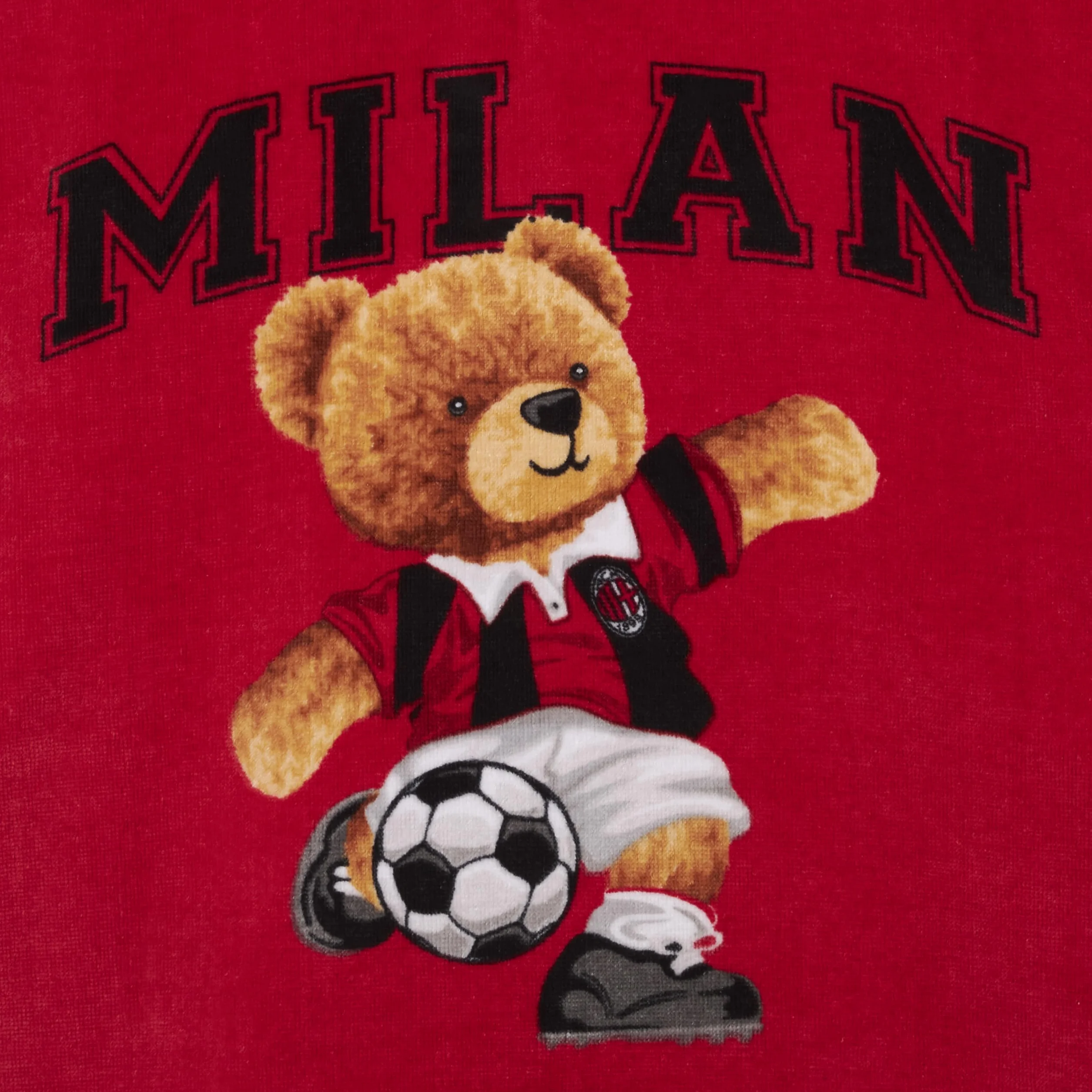 AC Milan Poncho para niño, 60 x 120 cm, 100% algodón, producto oficial, rojo, 60