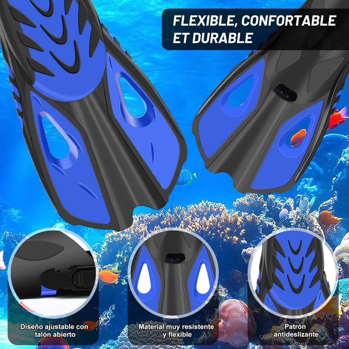 IEEILULU Snorkel Set Adulto, Kit Snorkel 7 Piezas con Máscara de Buceo Antivaho y Aletas Ajustable para Hombre Mujere con Bolsa Portátil, Dos Tamaños