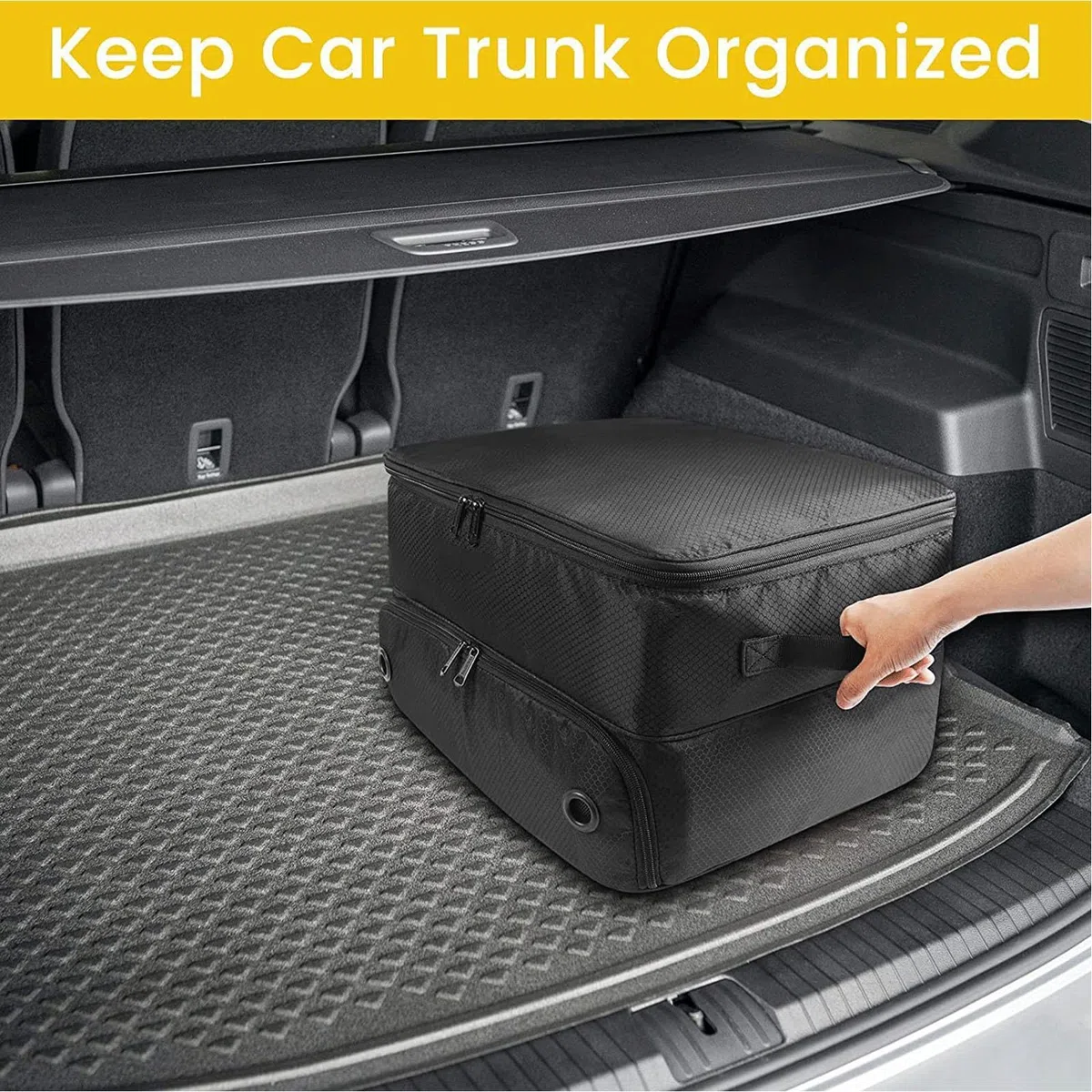 Organizador de Baúl de Golf, Organizador de Zapatos para Casillero de Equipo de Golf, Bolsa de Baúl de Golf con Compartimento Separado, Bolsa de Accesorios de Golf para Baúl Al Aire Libre