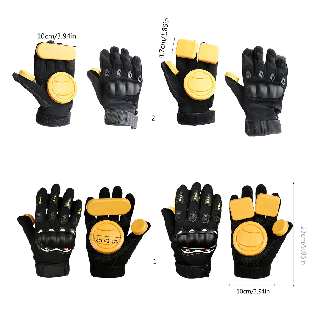 Guantes de patineta de descenso, guantes deslizantes para exteriores, longboards, guantes deslizantes de mano, accesorios de patinaje, fáciles de usar