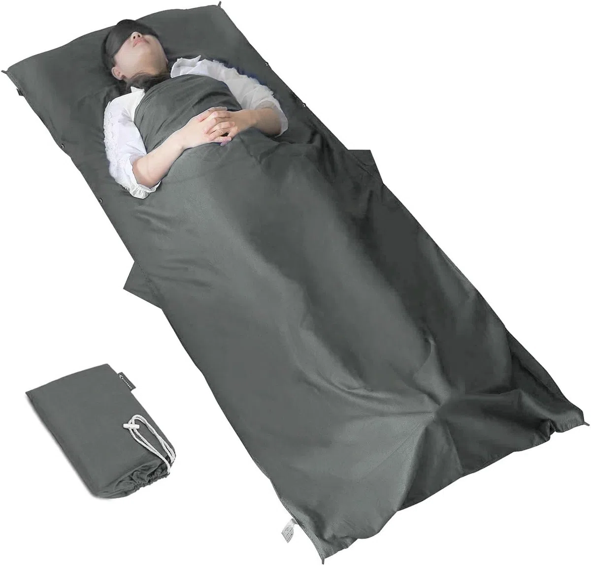 MYCARBON Forro para saco de dormir de viaje, 100% algodón, súper suave, 220 x 90 cm, sábana de viaje portátil y ligera para bolsa de cama de camping, albergues, entrenadores, picnic, trenes con