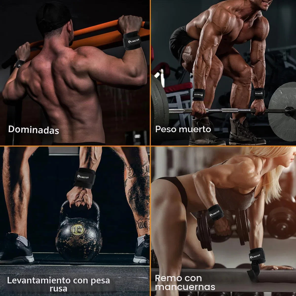 Levantamiento Peso Gancho Correas de Agarre (Par), Neopreno Acolchado 9 cm de ancho, Levantamiento de Potencia y Dominadas, Gimnasio Muñequeras para Levantamiento de Pesas para Hombres y Mujeres